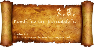 Kovásznai Barnabás névjegykártya