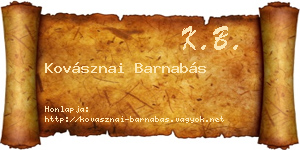 Kovásznai Barnabás névjegykártya