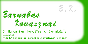 barnabas kovasznai business card